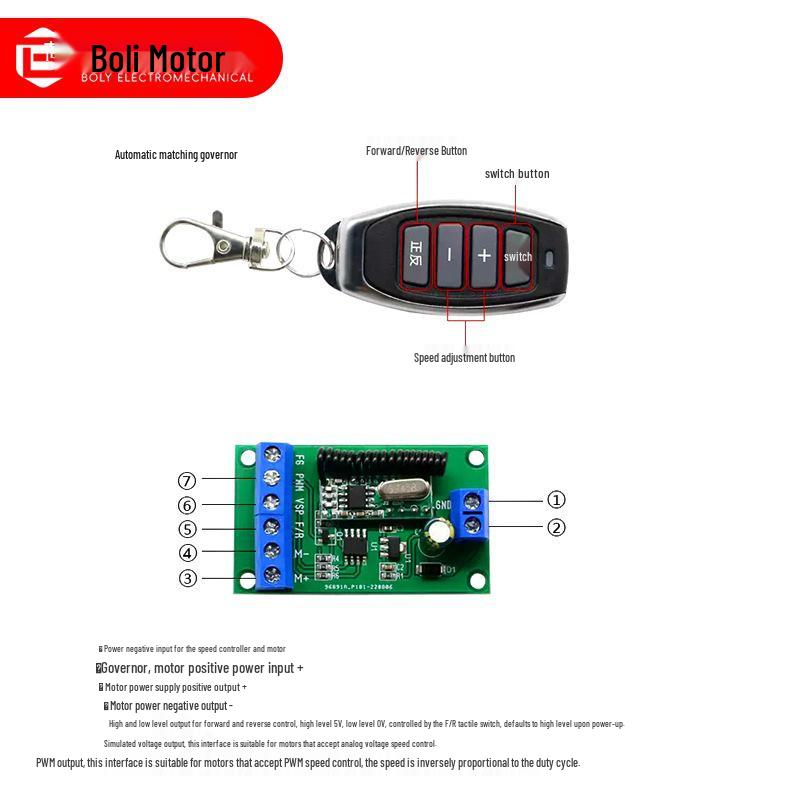 Boli Brushless Motor Wireless Speed Controller - 20m Range, Miniature DC Motor Control Board
Boli Brushless Motor Wireless Speed Controller - 20m Range, Miniature DC Motor Control Board
