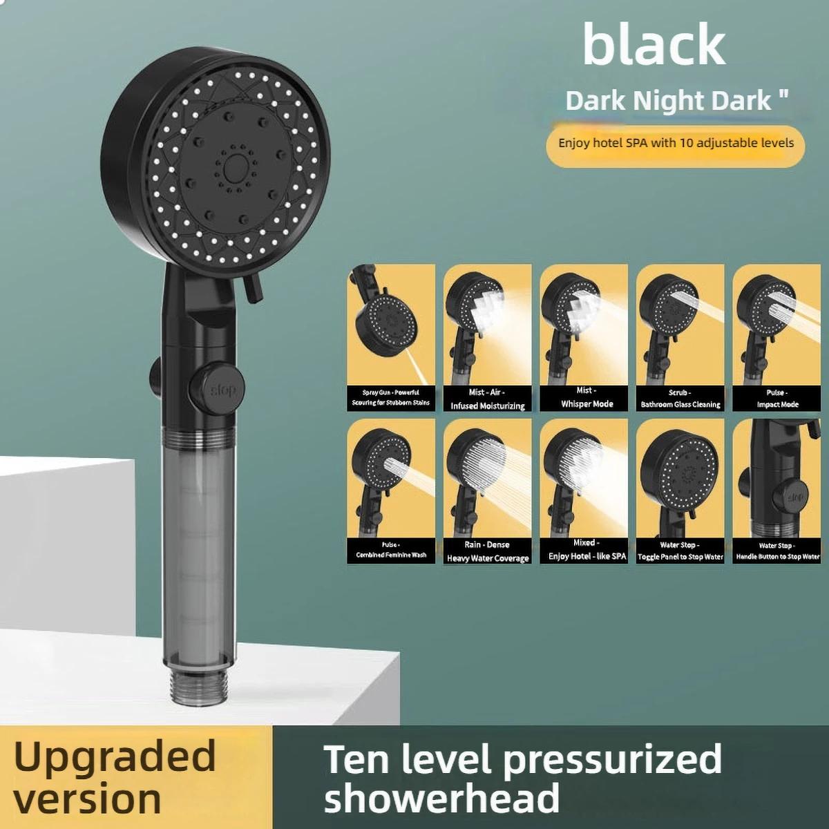 10 Spray Filtered Shower Head High-Pressure Handheld Water Saving Showerhead Fall Resistance Black White Bathroom Shower Nozzle
10 Spray Filtered Shower Head High-Pressure Handheld Water Saving Showerhead Fall Resistance Black White Bathroom Shower Nozzle