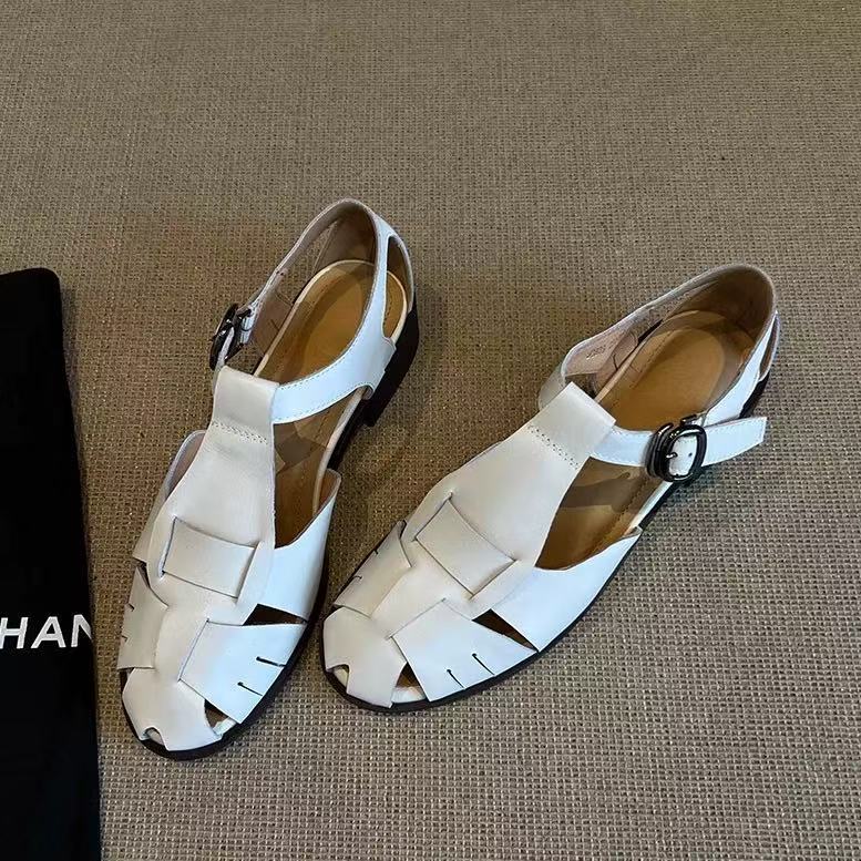 Summer retro simple solid color Roman style T-strap sandals women s low-heeled pig cage shoes 40
Summer retro simple solid color Roman style T-strap sandals women s low-heeled pig cage shoes 40