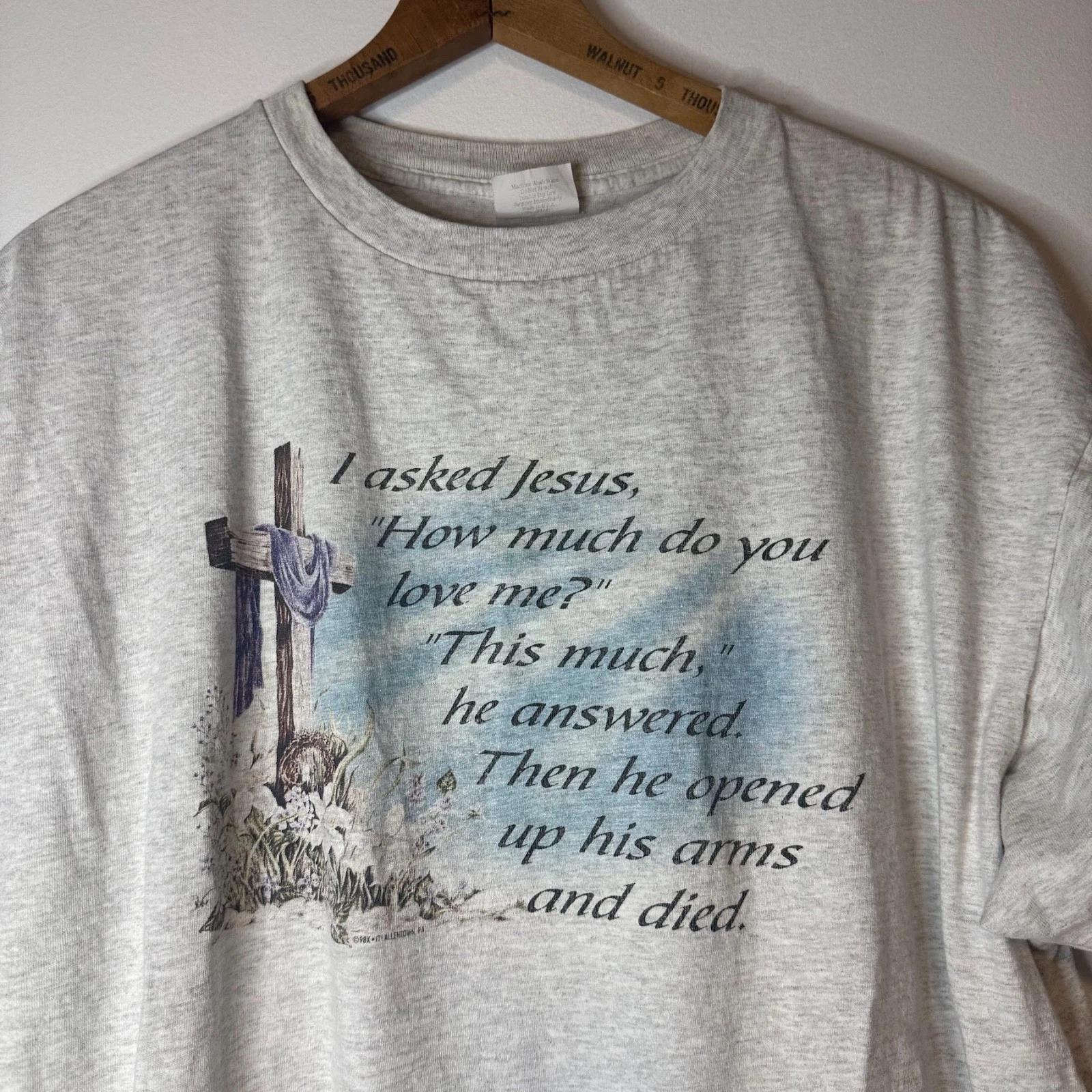 VTG Jesus Died For Me Cross Graphic T-Shirt Religious Christianity USA 2X 2XL
VTG Jesus Died For Me Cross Graphic T-Shirt Religious Christianity USA 2X 2XL