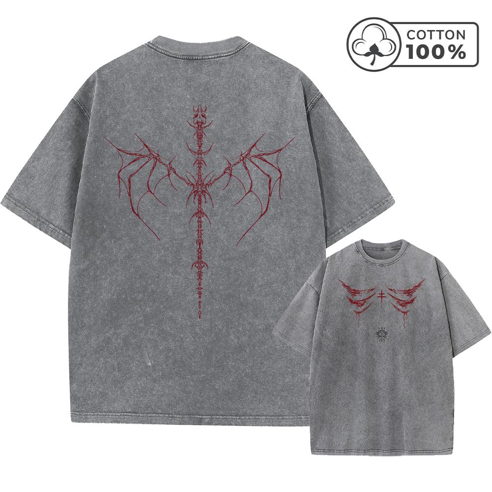 Mens YK Style Striped Wing Print Washed TShirt Casual Breathable Pure Cotton Round Neck Short Sleeve Summer Commute Top S
Mens YK Style Striped Wing Print Washed TShirt Casual Breathable Pure Cotton Round Neck Short Sleeve Summer Commute Top S