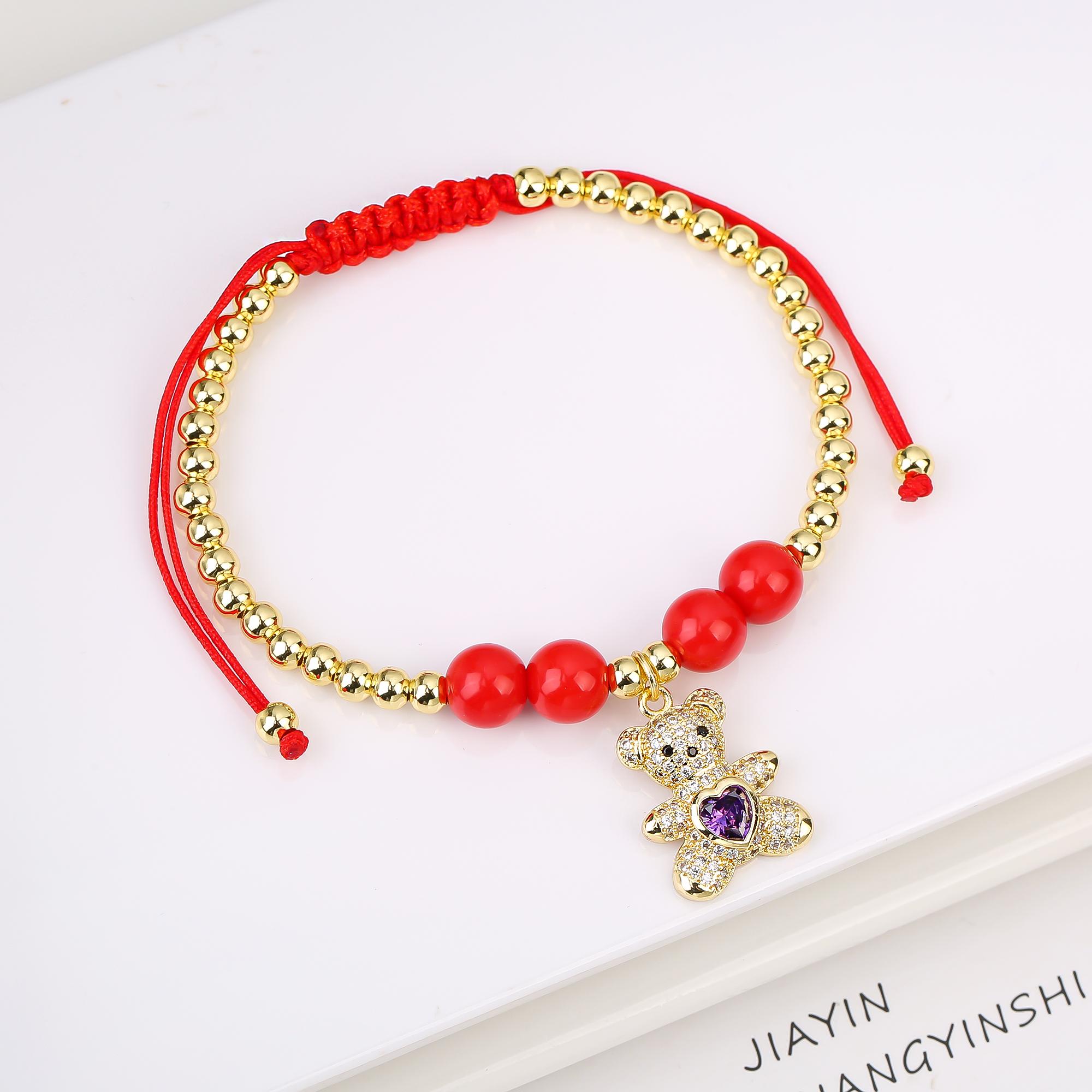 8 Colors Shiny Crystal Zirconia Animal Bear Bracelet Fashion Gold Plated Copper Beads Wrist Zircon Bracelet for Daily Wear
8 Colors Shiny Crystal Zirconia Animal Bear Bracelet Fashion Gold Plated Copper Beads Wrist Zircon Bracelet for Daily Wear