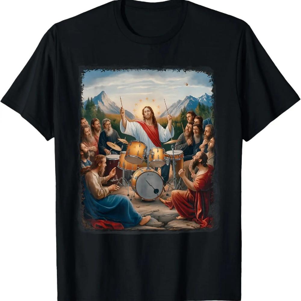 Jesus Playing Drums Funny Christian Drummer Painting T-Shirt XXXXXL чорний
Jesus Playing Drums Funny Christian Drummer Painting T-Shirt XXXXXL чорний