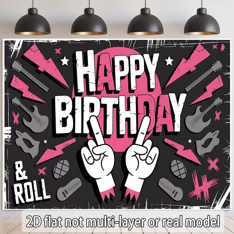 2D Printed Pink Black Rock Birthday Backdrop for Party Photoshoot 47.2x31.5inch/120*80cm
2D Printed Pink Black Rock Birthday Backdrop for Party Photoshoot 47.2x31.5inch/120*80cm