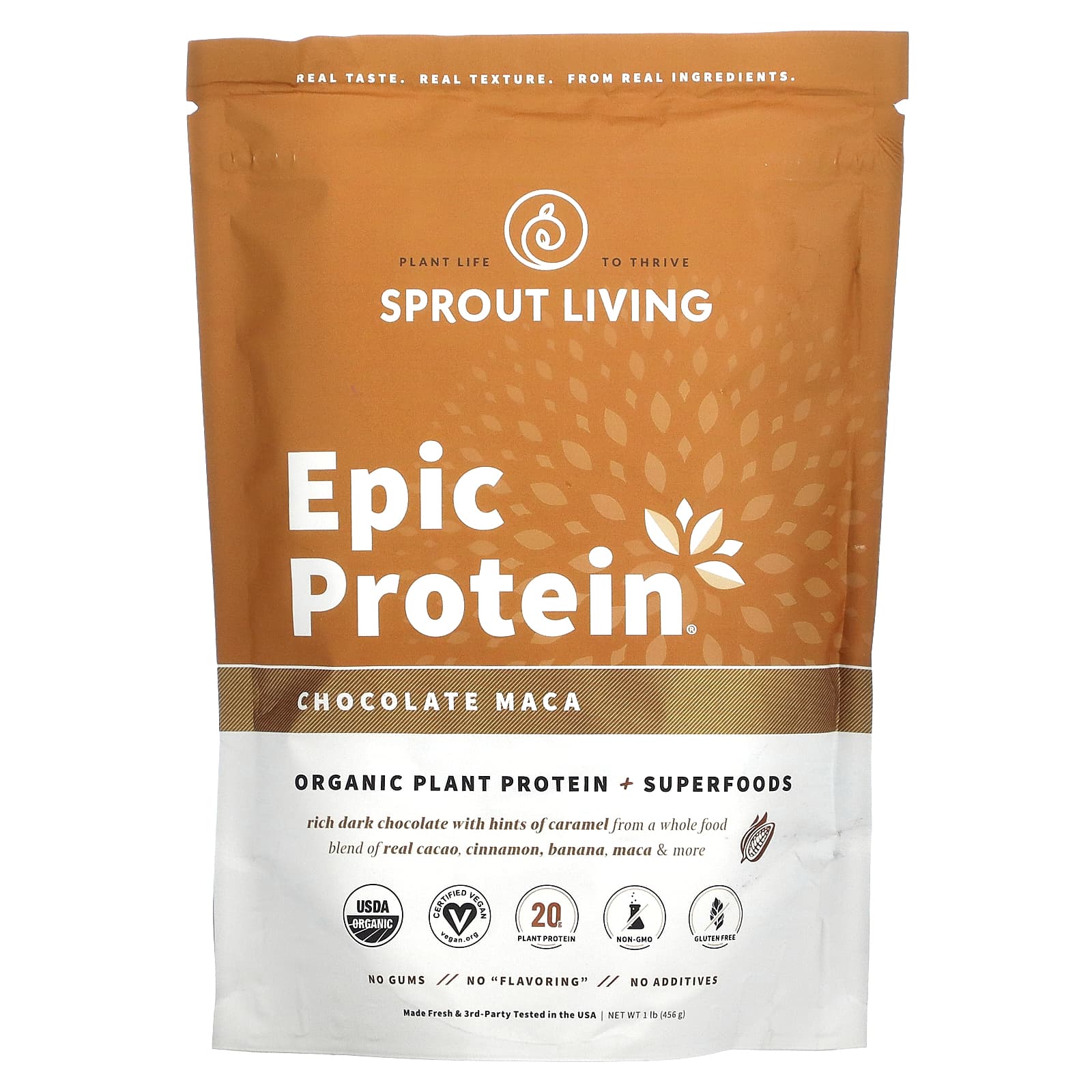Sprout Living, Epic Protein, Organic Plant Protein + Superfoods, Chocolate Maca, 1 lb (455 g)
Sprout Living, Epic Protein, Organic Plant Protein + Superfoods, Chocolate Maca, 1 lb (455 g)