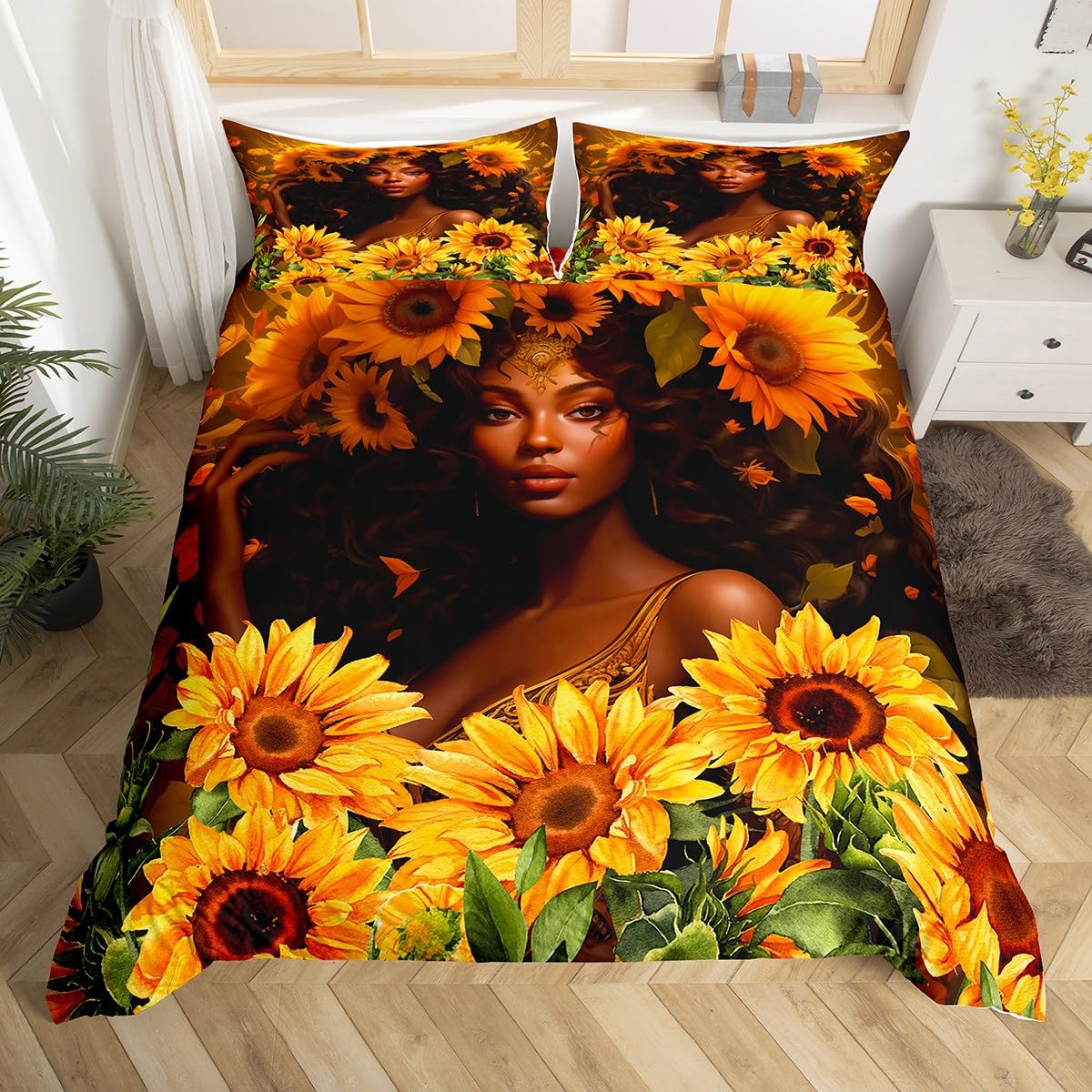 Fantasy Black Girl Duvet Cover Sets for Kids Girls Women Teens Lightweight Quilt Covers African American Black Girl Bedding Sets AU Queen(210x210cm)
Fantasy Black Girl Duvet Cover Sets for Kids Girls Women Teens Lightweight Quilt Covers African American Black Girl Bedding Sets AU Queen(210x210cm)