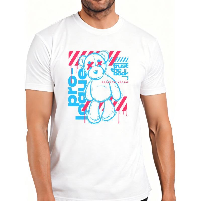 European Size Casual Streetwear Style Men S T-Shirt Featuring a Blue Teddy Bear with Red X Eyes And Striped Background Design Trust The Bear Text 4XL білий
European Size Casual Streetwear Style Men S T-Shirt Featuring a Blue Teddy Bear with Red X Eyes And Striped Background Design Trust The Bear Text 4XL білий