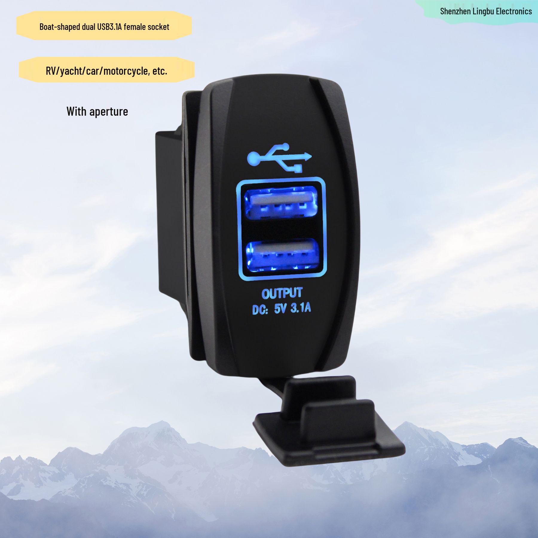 Waterproof Double USB Charger Socket with Rocker Switch for Marine, Truck, RV, Boat
Waterproof Double USB Charger Socket with Rocker Switch for Marine, Truck, RV, Boat