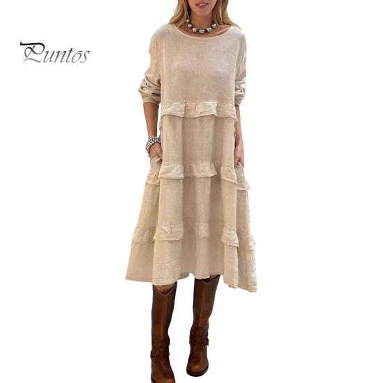 Женское платье миди с длинным рукавом, свободное многоярусное платье с оборками, повседневное весеннее платье-пуловер с круглым вырезом для отпуска на пляже S абрикосовый
Женское платье миди с длинным рукавом, свободное многоярусное платье с оборками, повседневное весеннее платье-пуловер с круглым вырезом для отпуска на пляже S абрикосовый