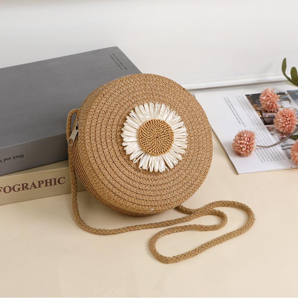 Vintage Round Straw Bag Mini Flower Graphic Summer Beach Bag Zipper Lightweight Straw Crossbody Bag
Vintage Round Straw Bag Mini Flower Graphic Summer Beach Bag Zipper Lightweight Straw Crossbody Bag