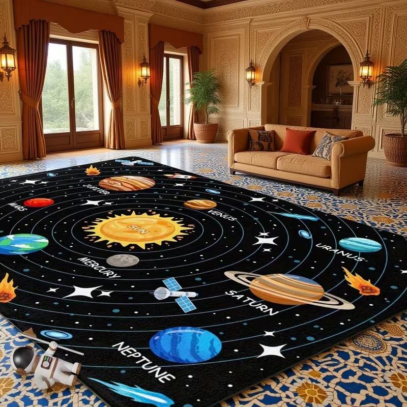 Solar System Floor Mat with Labeled Planet and Starry Sky Anti Slip Bedrooms Living Rooms Gaming Rooms Offices Themed Floor Mats 40X60cm
Solar System Floor Mat with Labeled Planet and Starry Sky Anti Slip Bedrooms Living Rooms Gaming Rooms Offices Themed Floor Mats 40X60cm