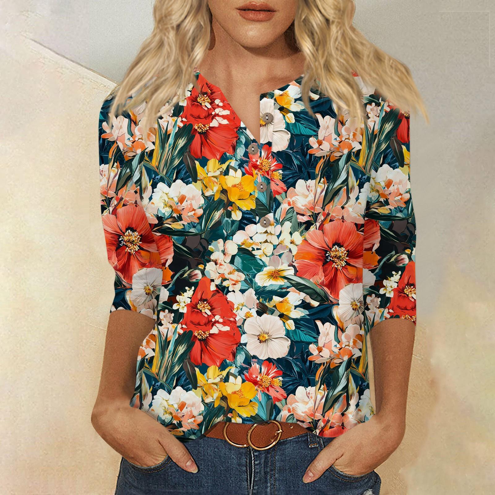 Жіночий вільний повсякденний топ із квітковим принтом із круглим вирізом і ґудзиками M червоний
Жіночий вільний повсякденний топ із квітковим принтом із круглим вирізом і ґудзиками M червоний