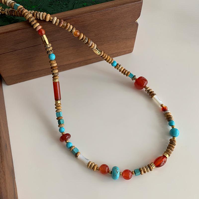 Red Agate & Turquoise Beaded Choker Necklace: Women s Retro Chinese Style Clavicle Chain
Red Agate & Turquoise Beaded Choker Necklace: Women s Retro Chinese Style Clavicle Chain