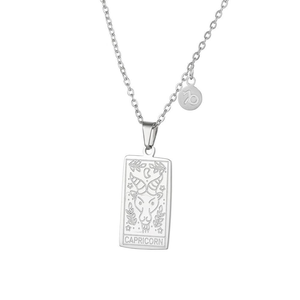Twelve Zodiac Tarot Card Necklace Titanium Steel Geometric Pendant For Astrology Lovers Style W
Twelve Zodiac Tarot Card Necklace Titanium Steel Geometric Pendant For Astrology Lovers Style W