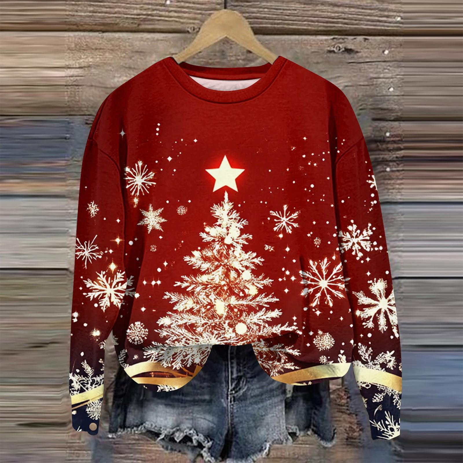 Женская мода круглый вырез пуловер длинный рукав футболка рождественский принт топ XL золотой
Женская мода круглый вырез пуловер длинный рукав футболка рождественский принт топ XL золотой