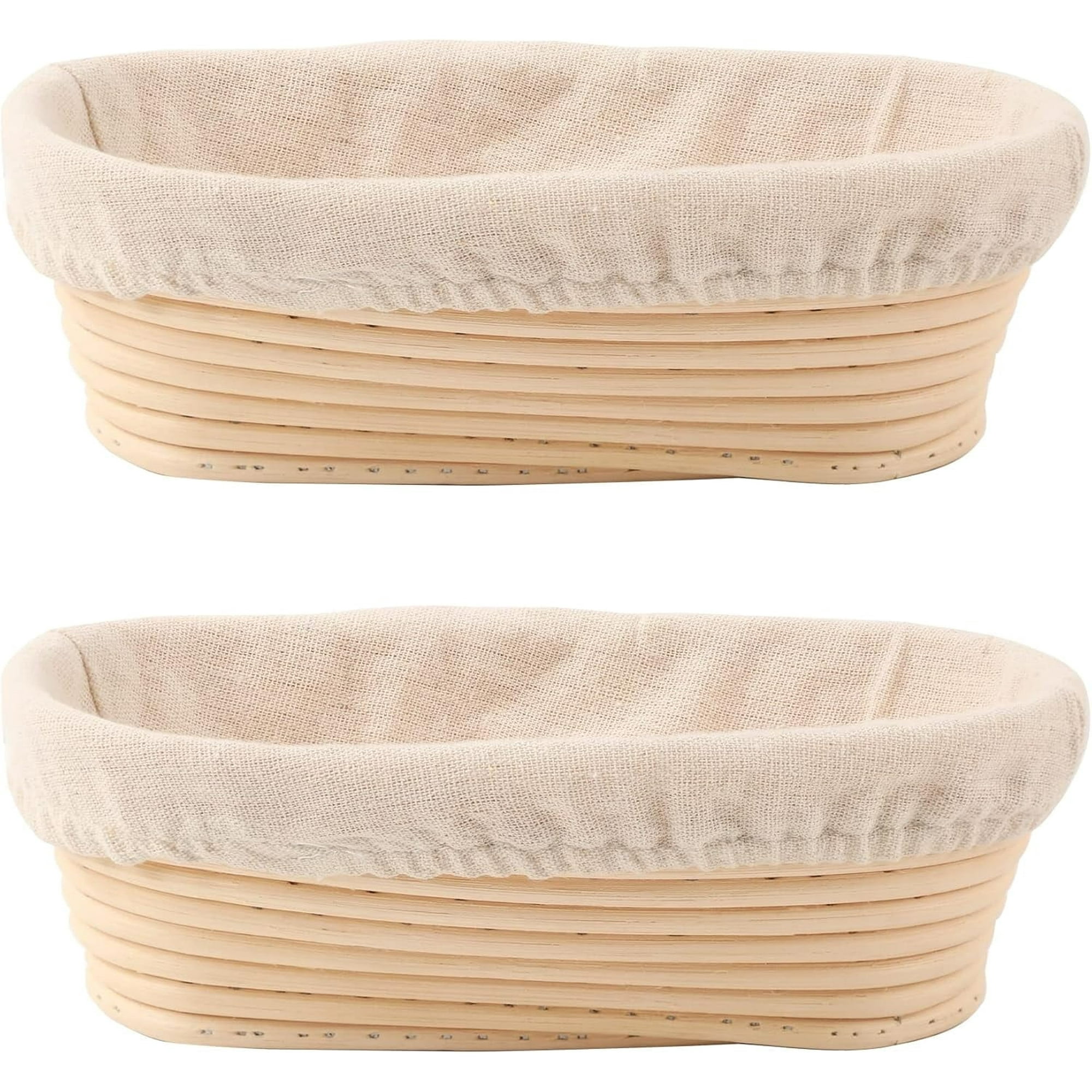 Oval bread proofing basket with linen lining, suitable for home baking, 10 inches (2-pack)
Oval bread proofing basket with linen lining, suitable for home baking, 10 inches (2-pack)