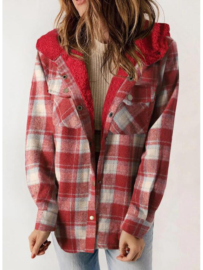 Women s Plaid Hooded Jacket: 2025 Autumn/Winter Casual Fuzzy Long Sleeve Coat with Pockets M
Women s Plaid Hooded Jacket: 2025 Autumn/Winter Casual Fuzzy Long Sleeve Coat with Pockets M