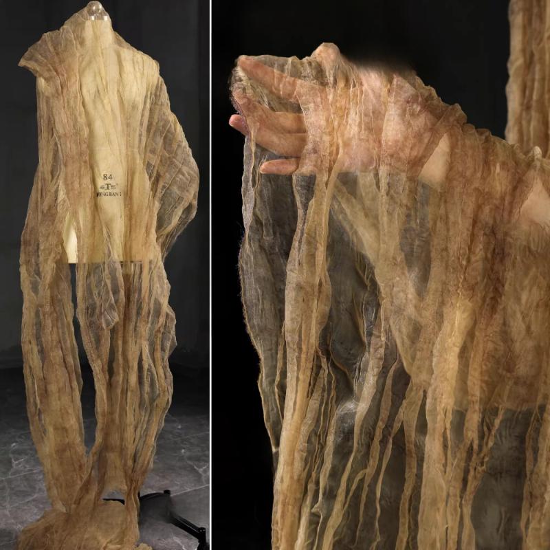 Wide 140cm Rust Yellow Light Antique Single Twist Pleated Texture Gauze Fabric Creative Wrinkled Skirt Dress Clothing Designer 100x140cm
Wide 140cm Rust Yellow Light Antique Single Twist Pleated Texture Gauze Fabric Creative Wrinkled Skirt Dress Clothing Designer 100x140cm