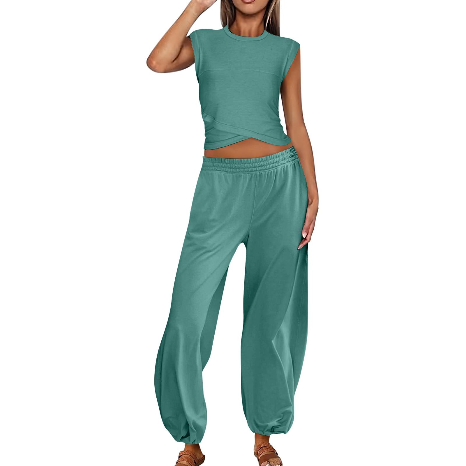2 Piece Sets For Women Casual Summer Outfits For Women Cropped Top Sweatpants Matching Sets XL зелений
2 Piece Sets For Women Casual Summer Outfits For Women Cropped Top Sweatpants Matching Sets XL зелений