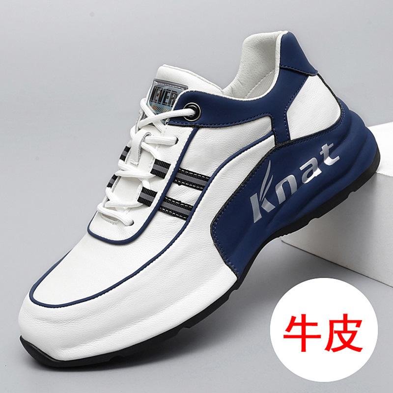 Весна и лето 2025 года Интернет-знаменитость Douyin популярная мужская обувь из коровьей кожи легкая роскошная обувь с сумочной подошвой для отдыха спортивная обувь с толстой подошвой с высоким приливом 39