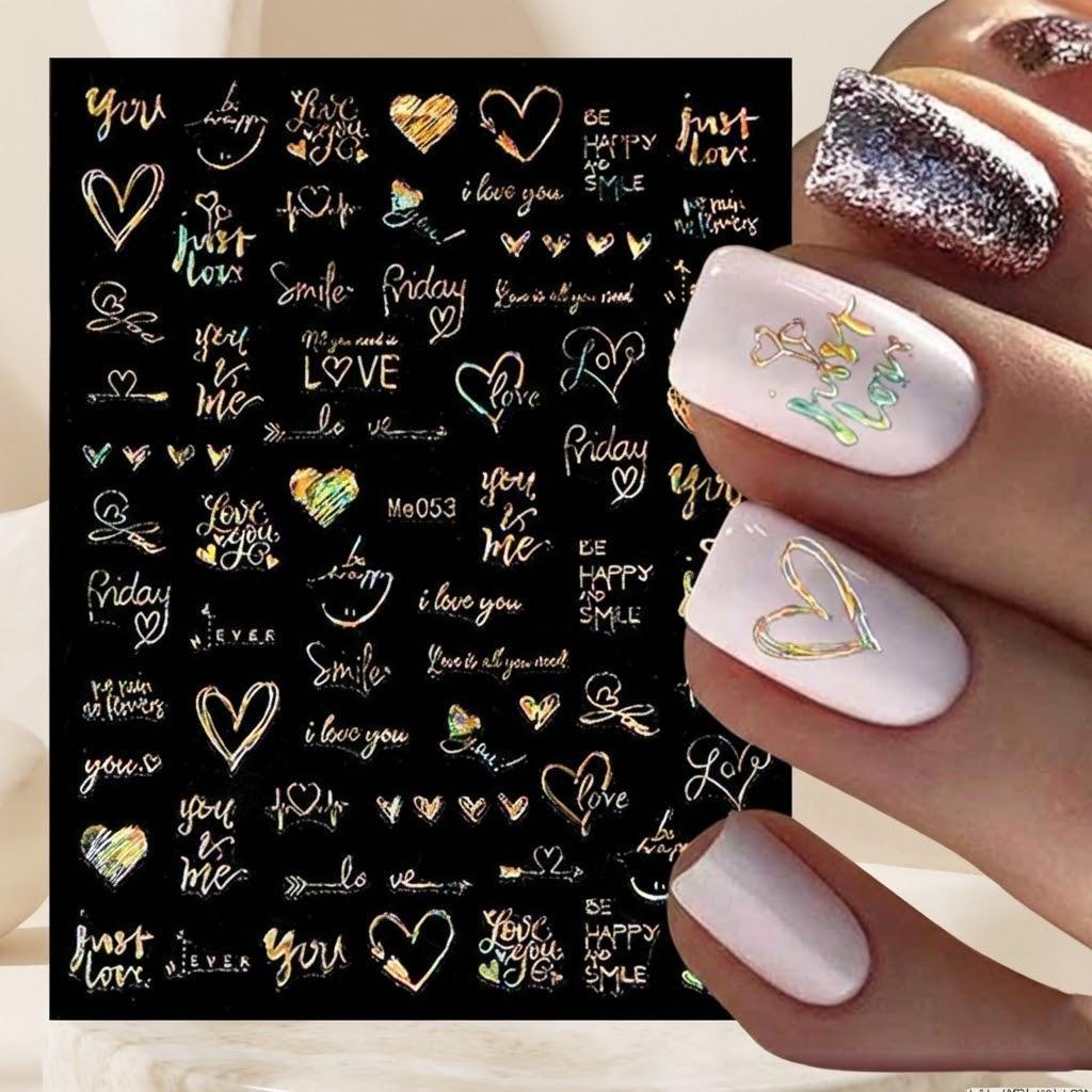 3D Laser Gold Silver Heart Letter Flower Star Nail Stickers Decals DIY Manicure Art Accessories Women Girls золотий
3D Laser Gold Silver Heart Letter Flower Star Nail Stickers Decals DIY Manicure Art Accessories Women Girls золотий