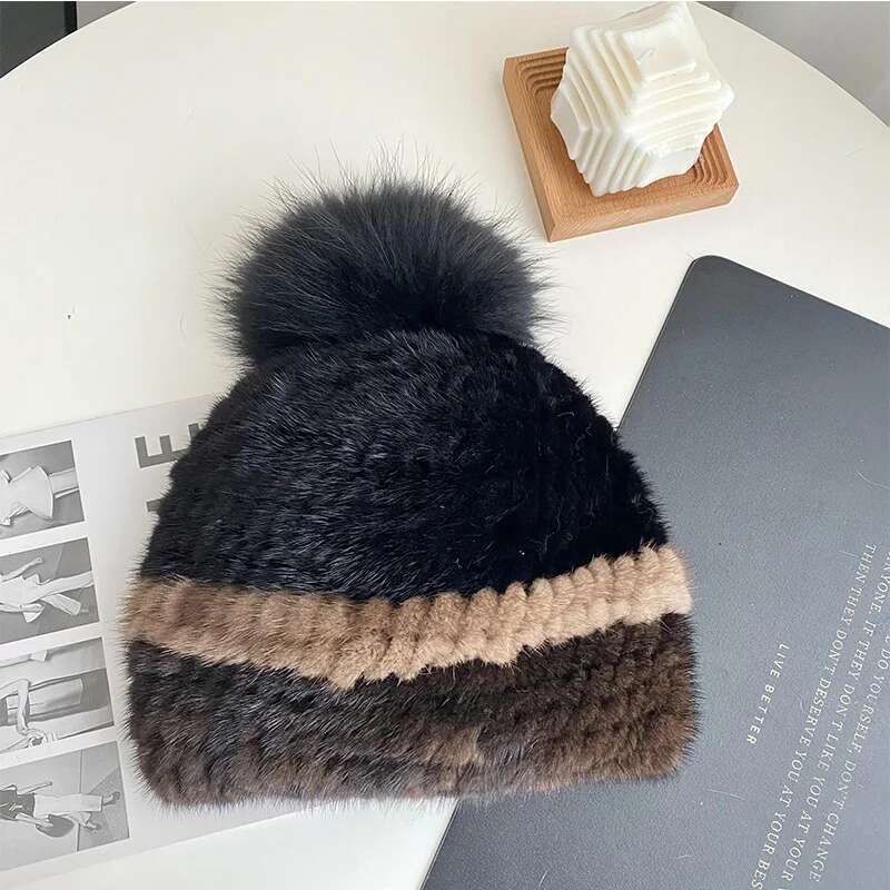 Mink Fur Hat Women Winter Real Mink Fur Ear Protected Hat With Fox Fur Ball Female Knitted Fur Caps Outdoor Natural Fur Caps One Size коричневий
Mink Fur Hat Women Winter Real Mink Fur Ear Protected Hat With Fox Fur Ball Female Knitted Fur Caps Outdoor Natural Fur Caps One Size коричневий