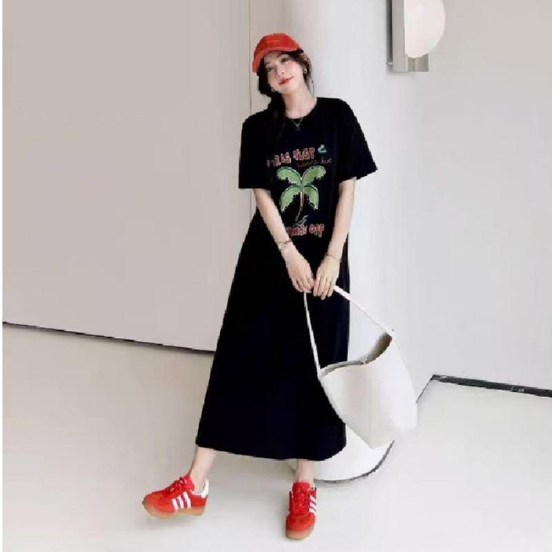 Женское платье-футболка с короткими рукавами, летнее свободное платье длиной выше колена 4XL чёрный
Женское платье-футболка с короткими рукавами, летнее свободное платье длиной выше колена 4XL чёрный