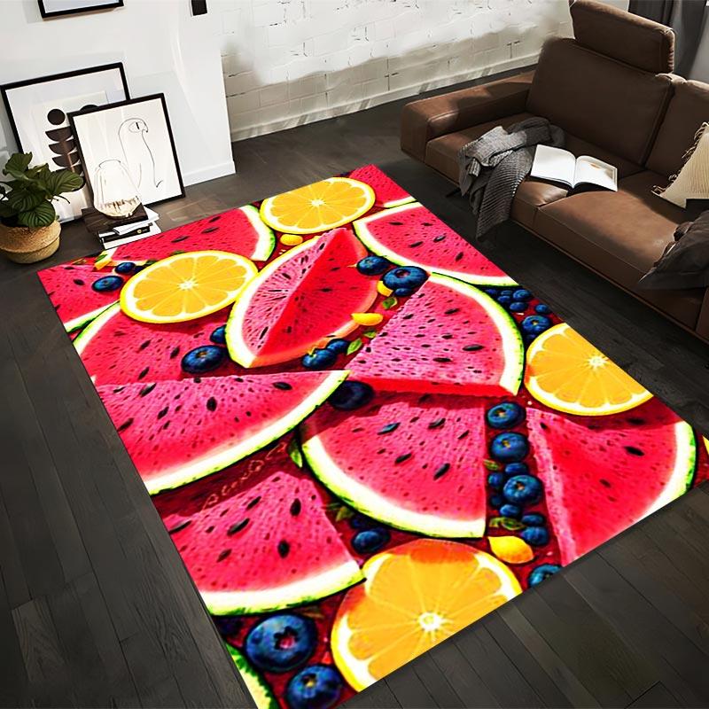 Colorful Fruit Pattern Carpet with Watermelon, Orange, and Blueberries Suitable for use as an anti-slip for living room bedroom sofas 40x60cm( 15x23in )
Colorful Fruit Pattern Carpet with Watermelon, Orange, and Blueberries Suitable for use as an anti-slip for living room bedroom sofas 40x60cm( 15x23in )