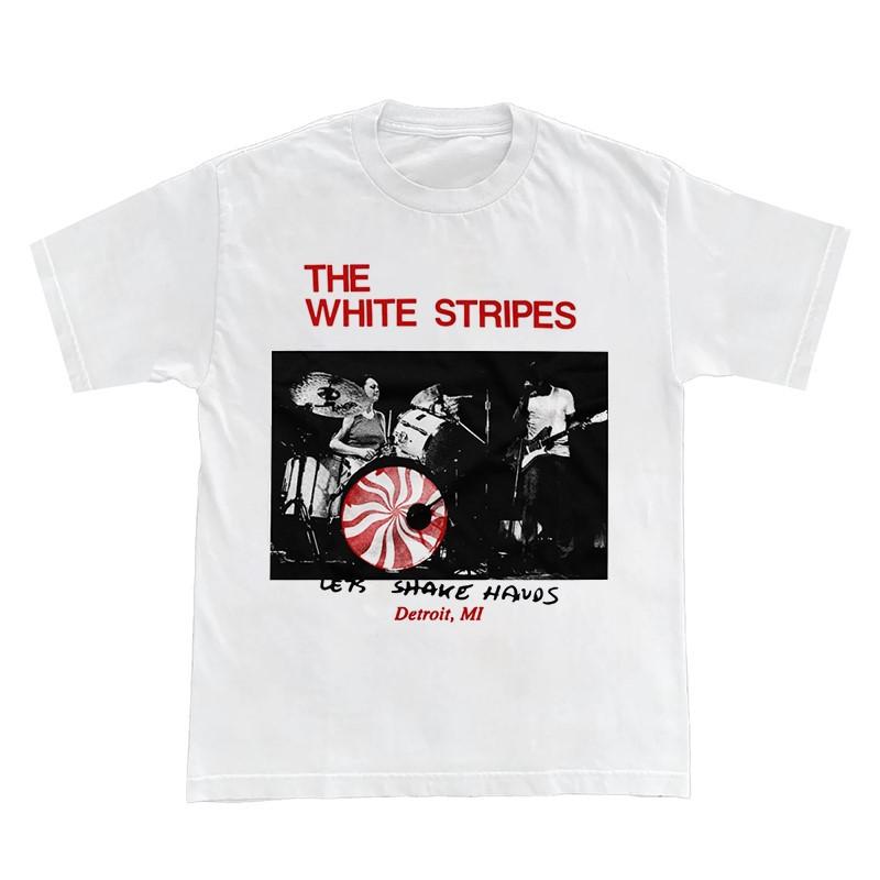 The White Stripes Американская уличная одежда Рок Свободная футболка с белыми полосками S
The White Stripes Американская уличная одежда Рок Свободная футболка с белыми полосками S