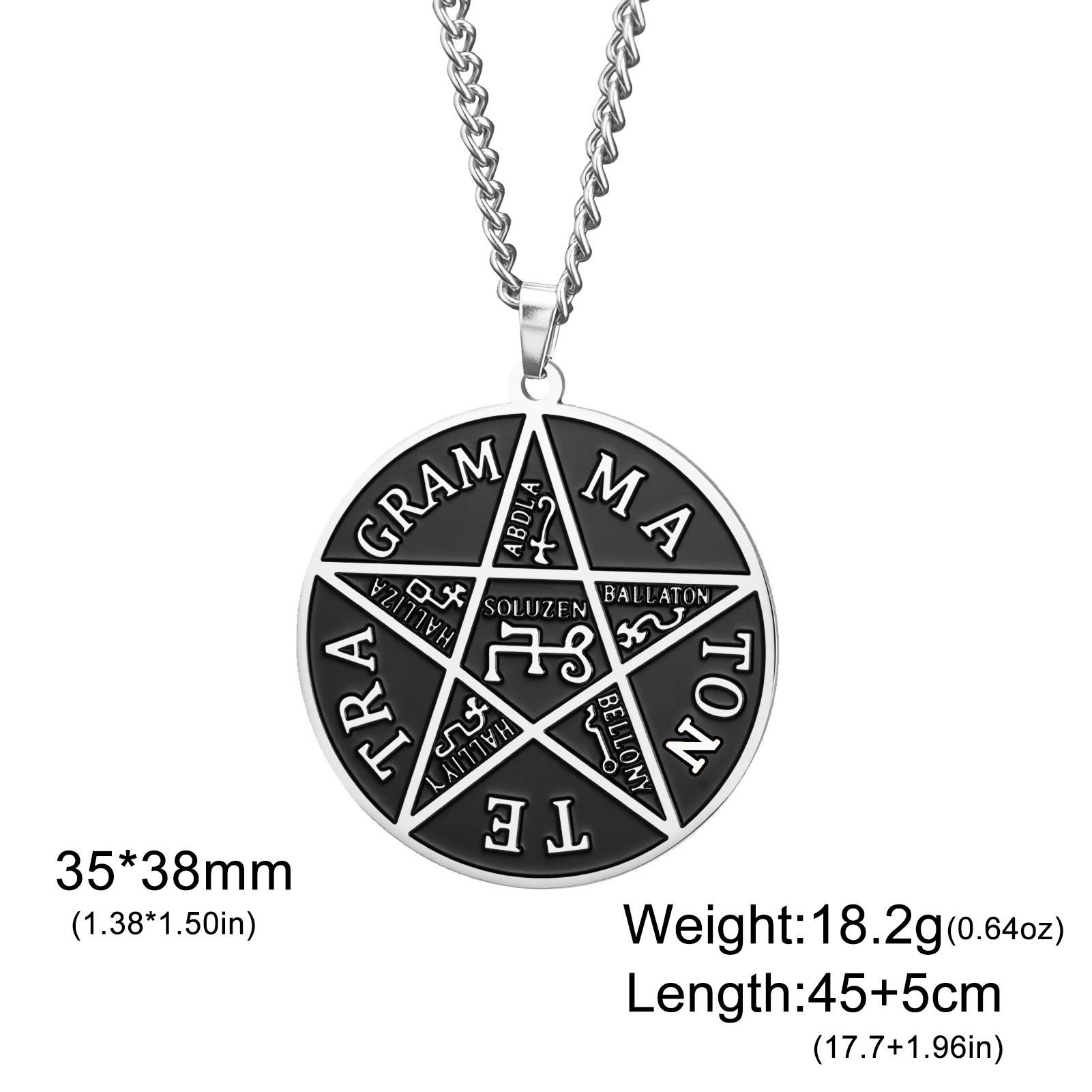 Teamer Pentagram Of Solomon Pendant Stainless Steel Man Necklaces Vintage Amulet Tetragrammaton Jewelry Valentine Gifts 60cm
Teamer Pentagram Of Solomon Pendant Stainless Steel Man Necklaces Vintage Amulet Tetragrammaton Jewelry Valentine Gifts 60cm
