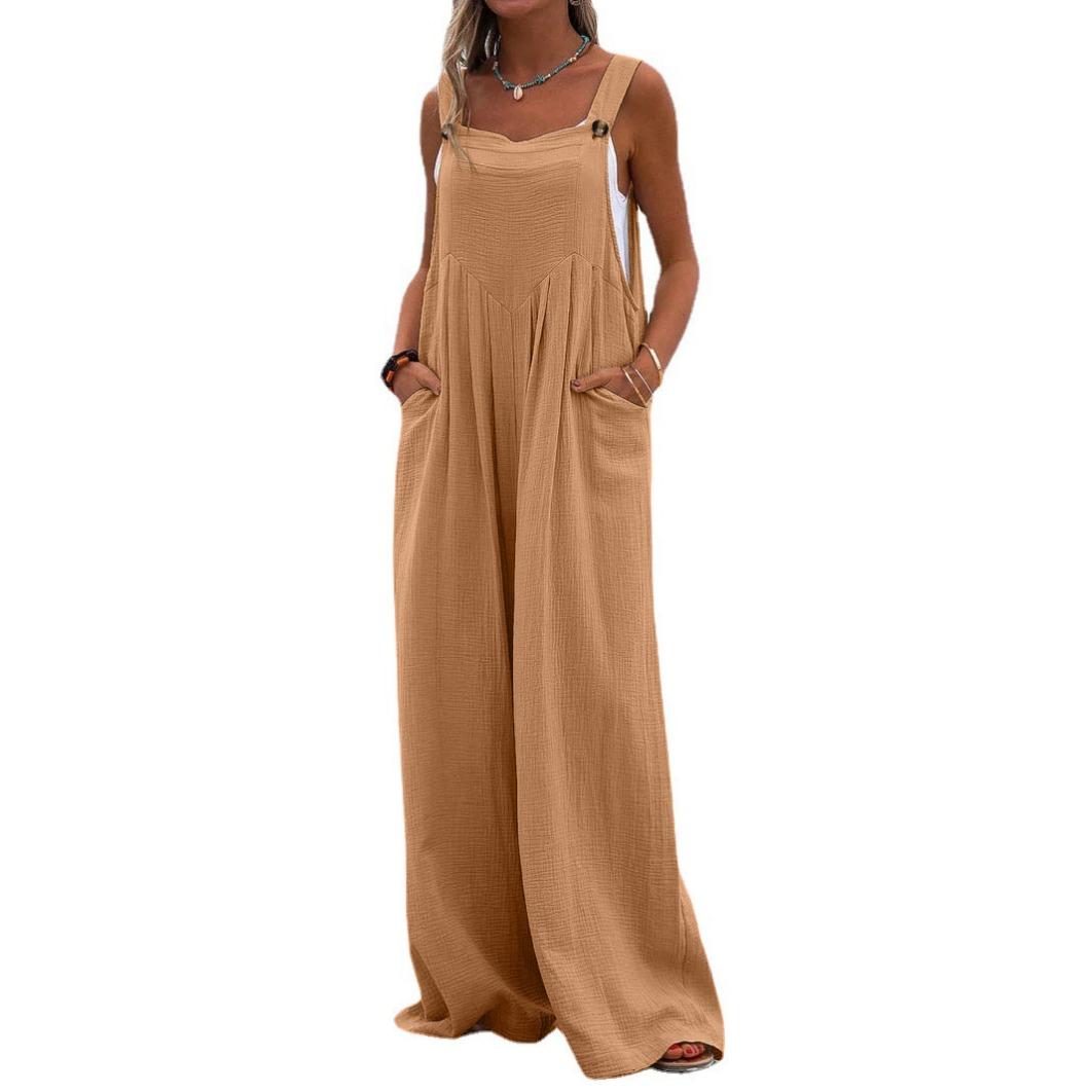 Fashion Women Loose Sleeveless Off Shoulder Jumpsuit Solid Color Casual Rompers Wide Leg Overalls Plus Size XS-3XL S светло-коричневого
Fashion Women Loose Sleeveless Off Shoulder Jumpsuit Solid Color Casual Rompers Wide Leg Overalls Plus Size XS-3XL S светло-коричневого