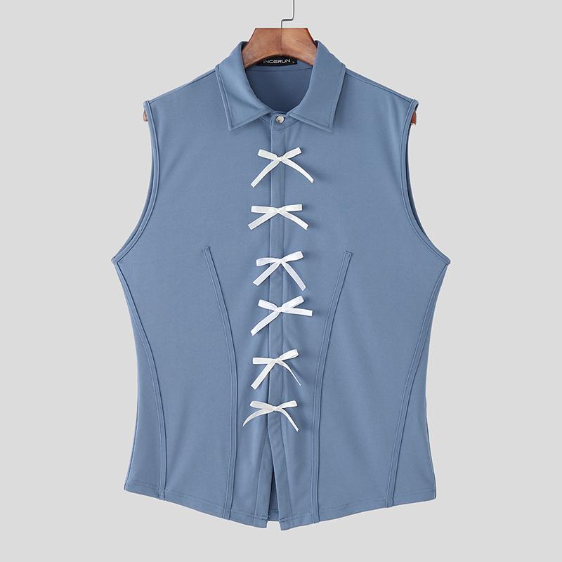INCERUN Men Lapel Neck Sleeveless Button Up Bow Casual Loose Tank Tops 5XL синий
INCERUN Men Lapel Neck Sleeveless Button Up Bow Casual Loose Tank Tops 5XL синий