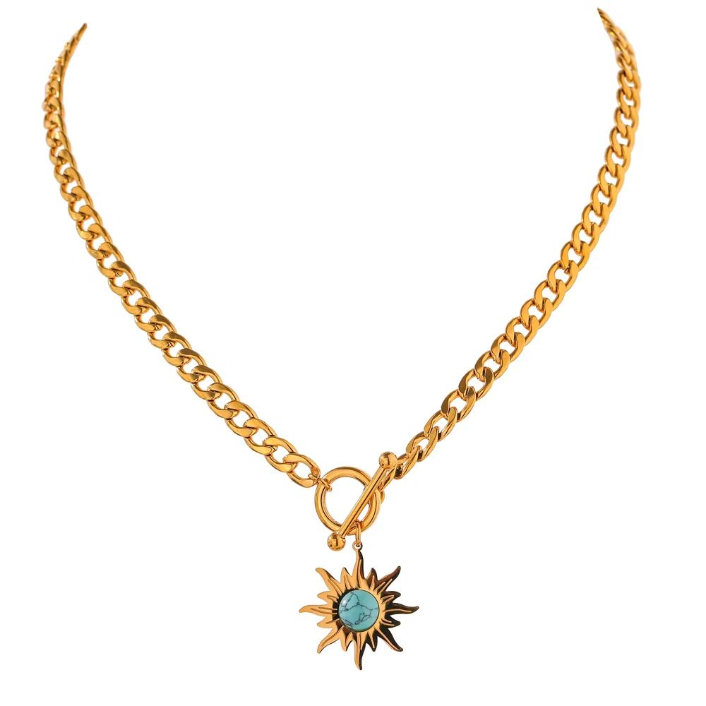 Yhpup Exquisite Sun Flower Pendant Necklace Stainless Steel Golden 18 K Chain Choker Women Necklace Bijoux Femme Accessories
Yhpup Exquisite Sun Flower Pendant Necklace Stainless Steel Golden 18 K Chain Choker Women Necklace Bijoux Femme Accessories