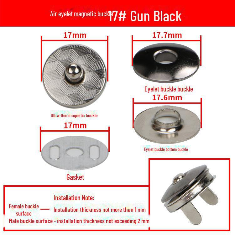 Магнитная пряжка с двумя колпачками, сшитая вручную, с заклепкой
Магнитная пряжка с двумя колпачками, сшитая вручную, с заклепкой