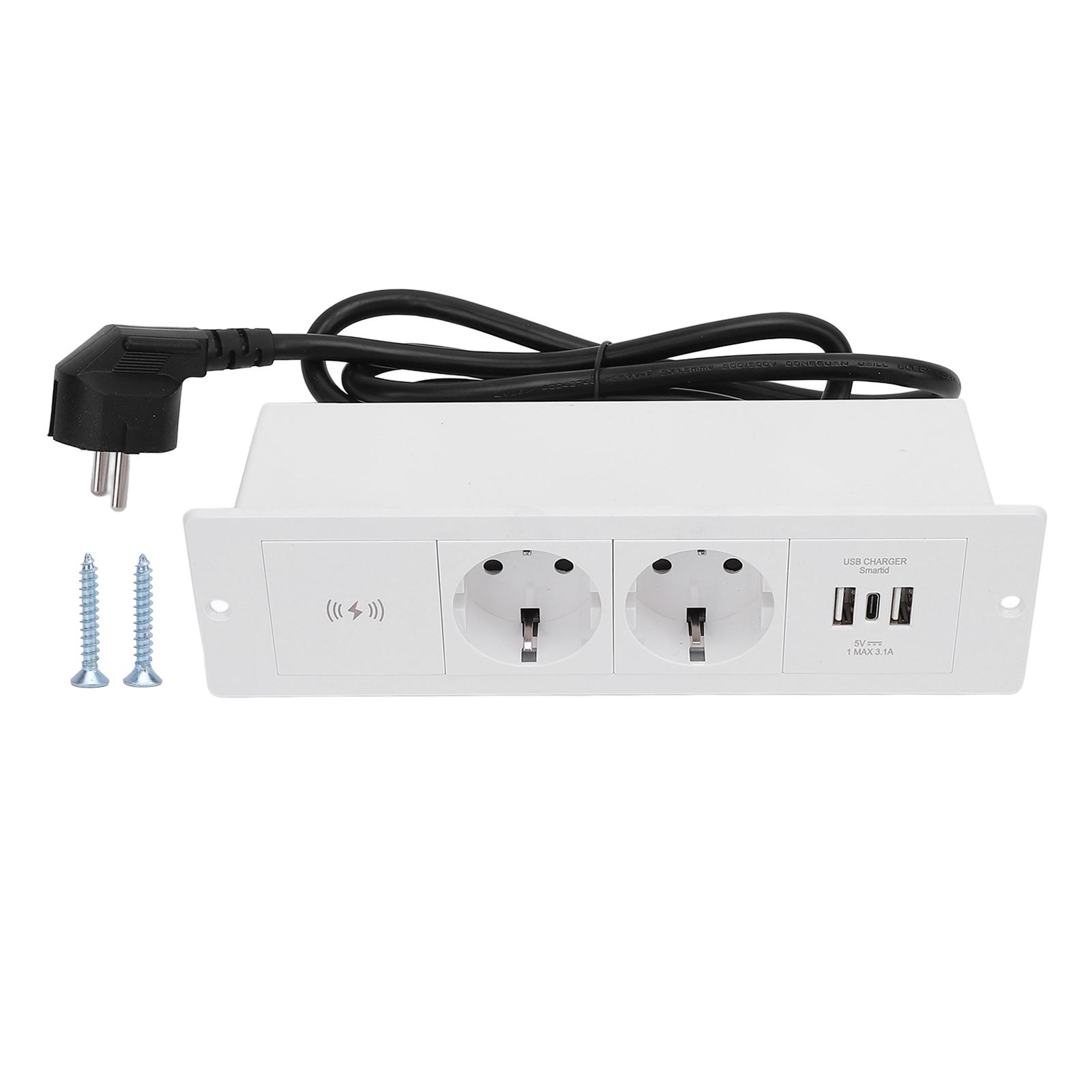 Вбудований подовжувач живлення з USB-портами бездротової зарядки 4 в 1 Меблева розетка для столу
Вбудований подовжувач живлення з USB-портами бездротової зарядки 4 в 1 Меблева розетка для столу