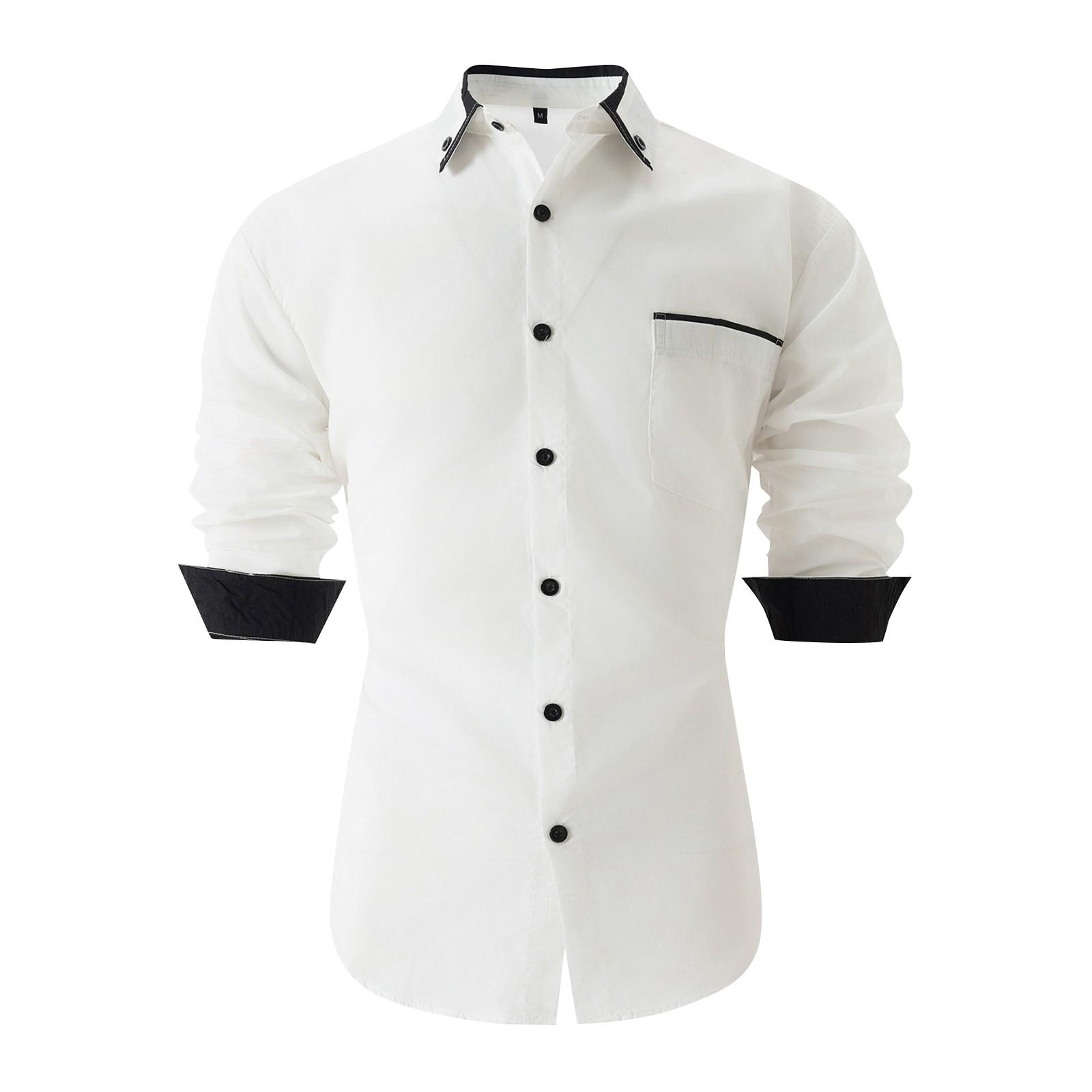 Мужская осенняя повседневная свободная рубашка с цветными блоками и длинным рукавом XL белый
Мужская осенняя повседневная свободная рубашка с цветными блоками и длинным рукавом XL белый