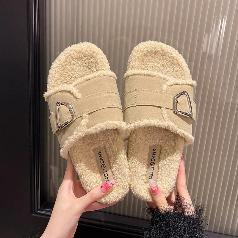 Women Cotton Slippers Autumn/winter Thick Soled Plush Slippers New Fashion Comfortable Belt Buckle Anti Slip Warm Slippers 35
Women Cotton Slippers Autumn/winter Thick Soled Plush Slippers New Fashion Comfortable Belt Buckle Anti Slip Warm Slippers 35