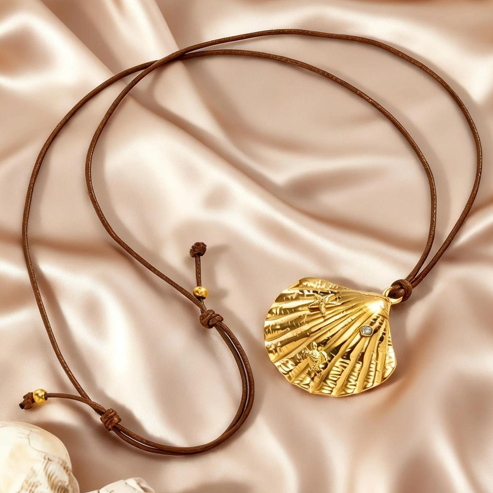 Stainless Steel 18K Gold Plated Ocean Shell Pendant Necklace Wax Rope Chain Summer Charms Necklace for Women Waterproof Jewelry
Stainless Steel 18K Gold Plated Ocean Shell Pendant Necklace Wax Rope Chain Summer Charms Necklace for Women Waterproof Jewelry