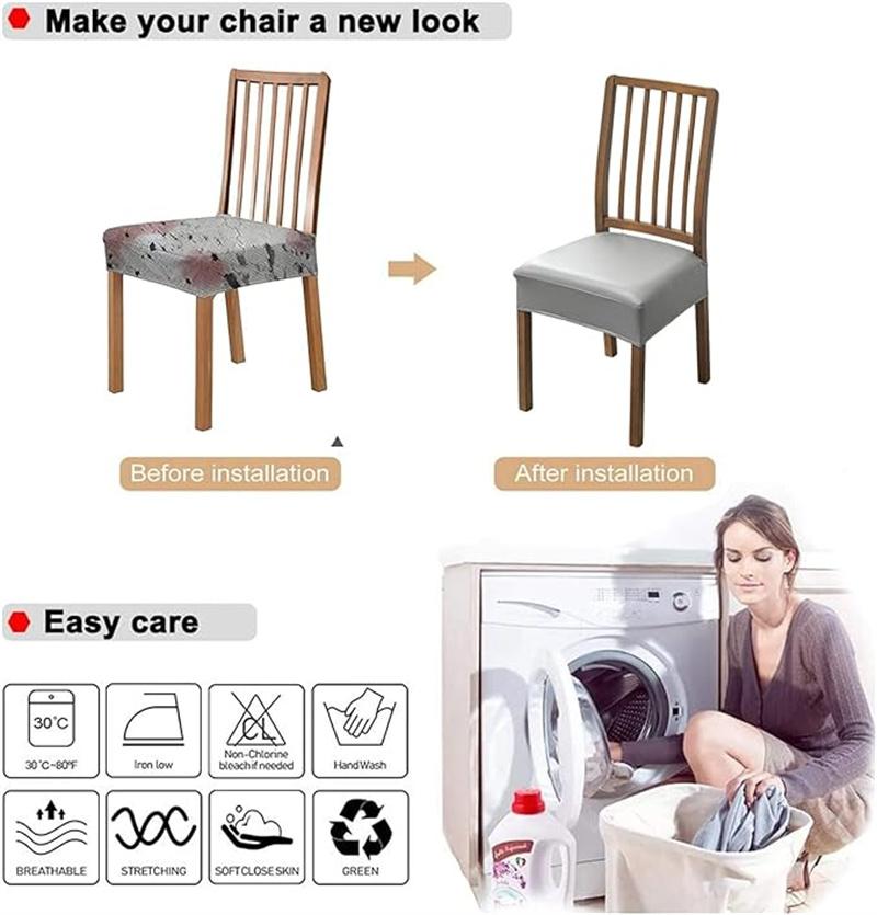 PU Leather Dining Chair Covers Waterproof Stretch Chair Cover Solid Color Dining Seat Covers Elastic Durable Seat Protector 1PC
PU Leather Dining Chair Covers Waterproof Stretch Chair Cover Solid Color Dining Seat Covers Elastic Durable Seat Protector 1PC