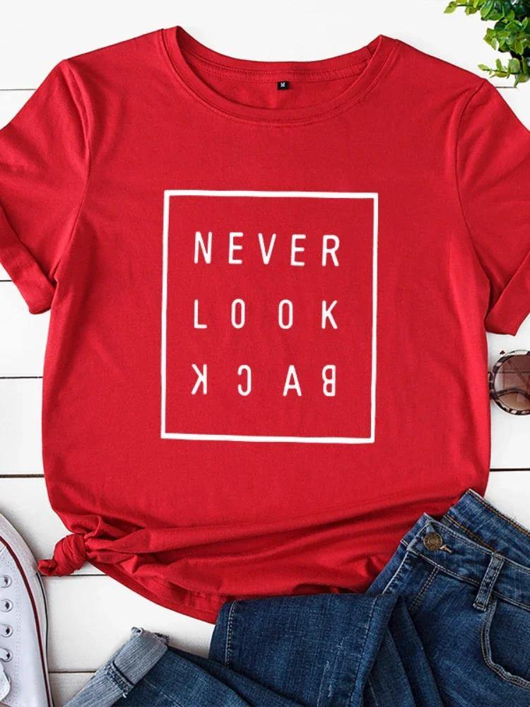 NEVER LOOK BACK Letter Print T Shirt Women Short Sleeve O Neck Loose Tshirt Summer Women Tee Shirt Tops Camisetas Mujer S чёрный
NEVER LOOK BACK Letter Print T Shirt Women Short Sleeve O Neck Loose Tshirt Summer Women Tee Shirt Tops Camisetas Mujer S чёрный