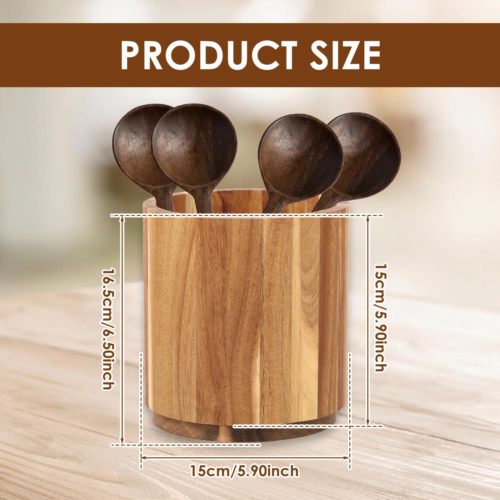 Acacia Wood Utensil Holder 360° Rotating Kitchen Cutlery Chopstick Flatware Storage Shelf Counter Cooking Utensil Organizer
Acacia Wood Utensil Holder 360° Rotating Kitchen Cutlery Chopstick Flatware Storage Shelf Counter Cooking Utensil Organizer