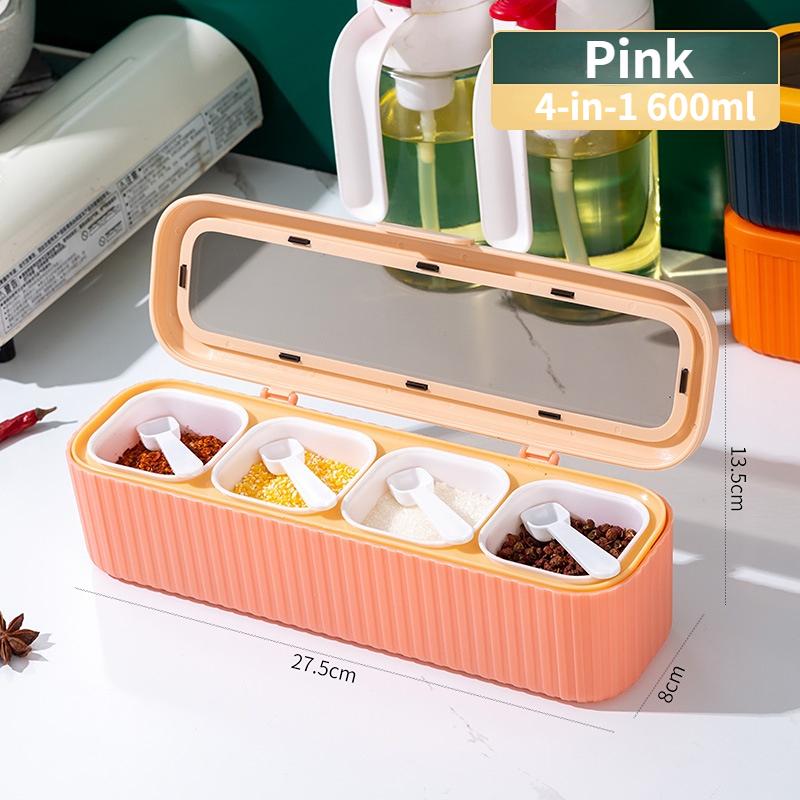 Набір 4 в 1 для спецій, комбінований набір для дому, кухонна сіль, глутамат натрію, банка для спецій, приправа чилі, інтегрований набір з кількома відділеннями для зберігання рожевий
Набір 4 в 1 для спецій, комбінований набір для дому, кухонна сіль, глутамат натрію, банка для спецій, приправа чилі, інтегрований набір з кількома відділеннями для зберігання рожевий