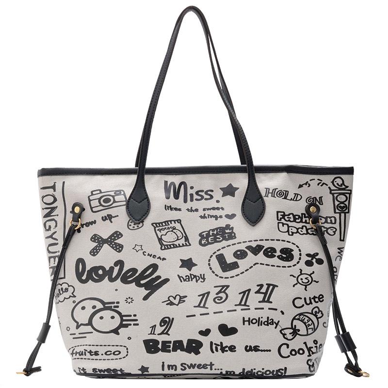 Новая модная холщовая сумка с принтом, женская большая холщовая сумка на плечо, сумка для покупок из холста хаки