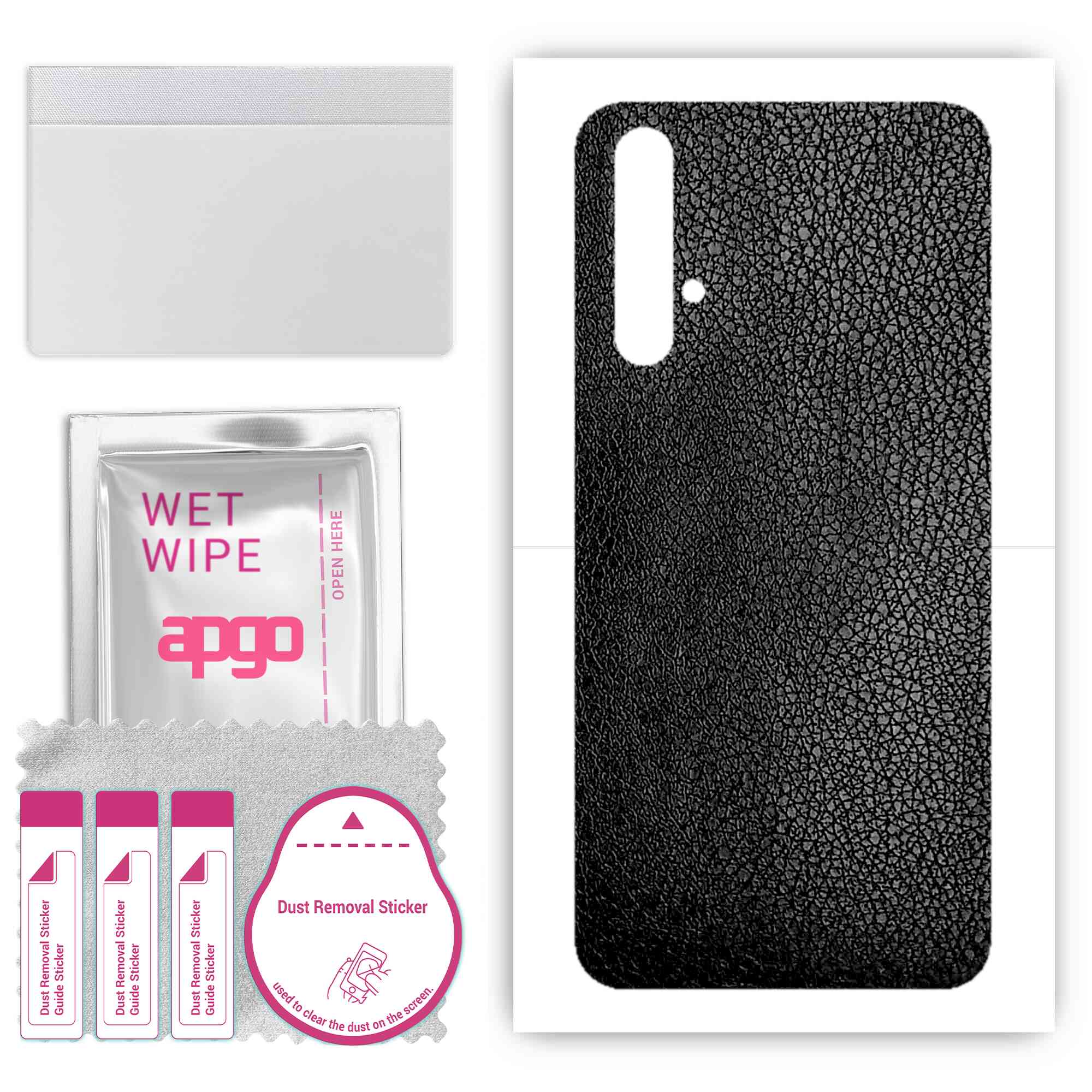 apgo Protective Skin Sticker for the back compatible with Huawei nova 5T, Wrap Film, Foil, Vinyl - Pattern Black Leather
apgo Protective Skin Sticker for the back compatible with Huawei nova 5T, Wrap Film, Foil, Vinyl - Pattern Black Leather