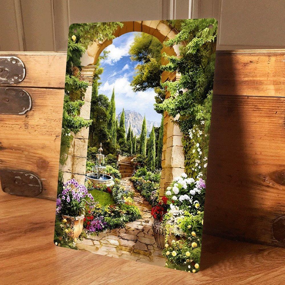 1 piece: European retro courtyard arch tin painting, garden landscape decorative painting, living room/entrance wall hanging, ou (as the picture,20x30cm)
1 piece: European retro courtyard arch tin painting, garden landscape decorative painting, living room/entrance wall hanging, ou (as the picture,20x30cm)