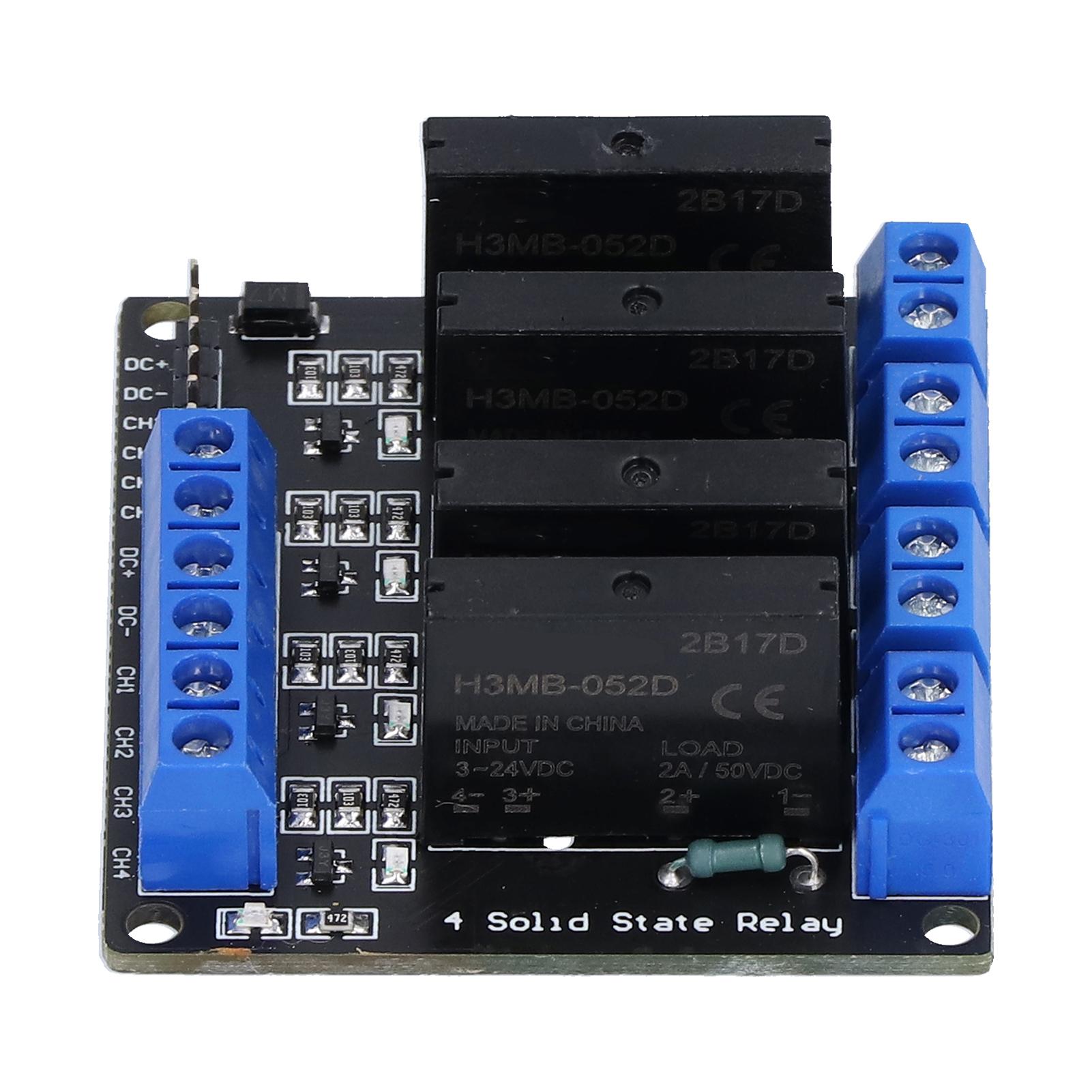 Solid State Relay Module 4 Channel High Level Trigger SSR DC Control AC with Fuse 3‑24V HY‑M283
Solid State Relay Module 4 Channel High Level Trigger SSR DC Control AC with Fuse 3‑24V HY‑M283