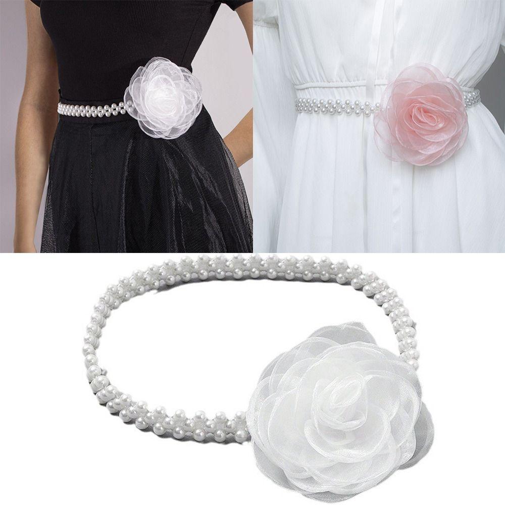 Casual Decorative Gauze Flower Belt Elegant Waist Strap Pearl Camellia Waist Chain For Women
Casual Decorative Gauze Flower Belt Elegant Waist Strap Pearl Camellia Waist Chain For Women