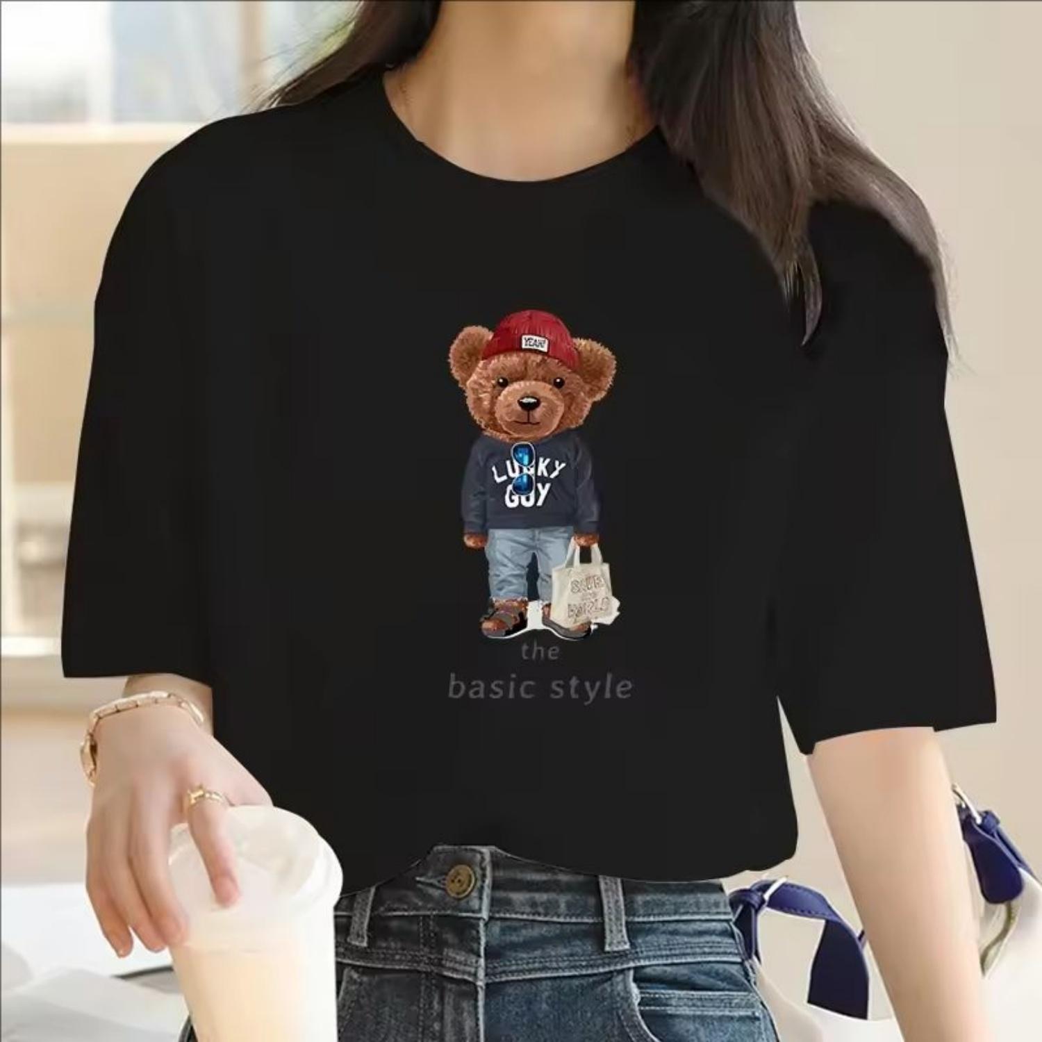 Harajuku Cute Bear Ladies Summer Print Tshirt Casual Y2K Personality Sleeve Round Neck Women Clothing Harajuku Aesthetic Clothes XXXXXL чорний
Harajuku Cute Bear Ladies Summer Print Tshirt Casual Y2K Personality Sleeve Round Neck Women Clothing Harajuku Aesthetic Clothes XXXXXL чорний