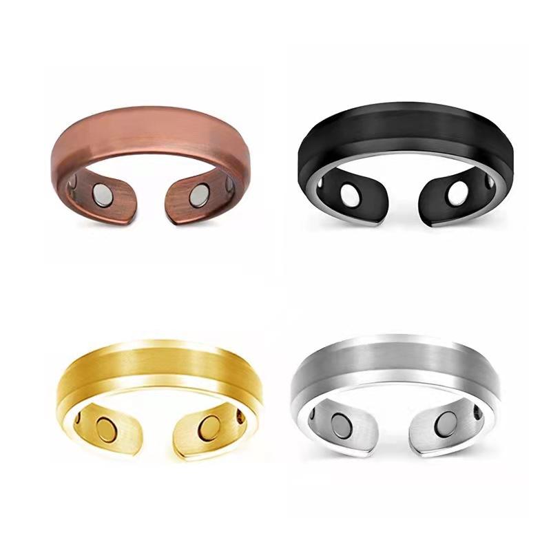 Rose Gold Magnetic Ring - Creative European and American Style, Open Adjustable Design Black Single Magnet
Rose Gold Magnetic Ring - Creative European and American Style, Open Adjustable Design Black Single Magnet