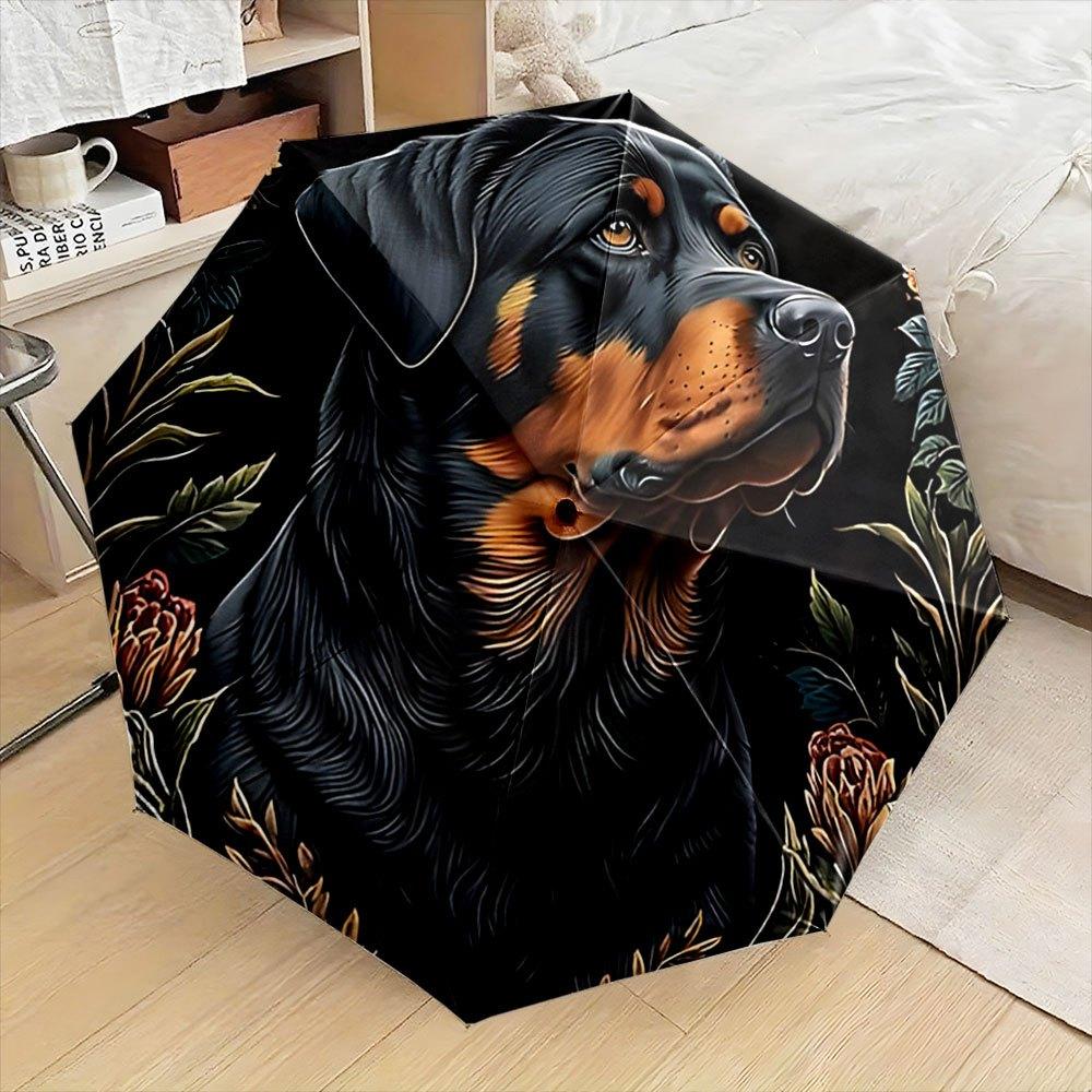Rottweiler Portrait Folding Umbrella with Floral Accents - Automatic Open/Close, 8-Rib Durable Design, Compact & Portable for (as the picture,Iron&8K)
Rottweiler Portrait Folding Umbrella with Floral Accents - Automatic Open/Close, 8-Rib Durable Design, Compact & Portable for (as the picture,Iron&8K)